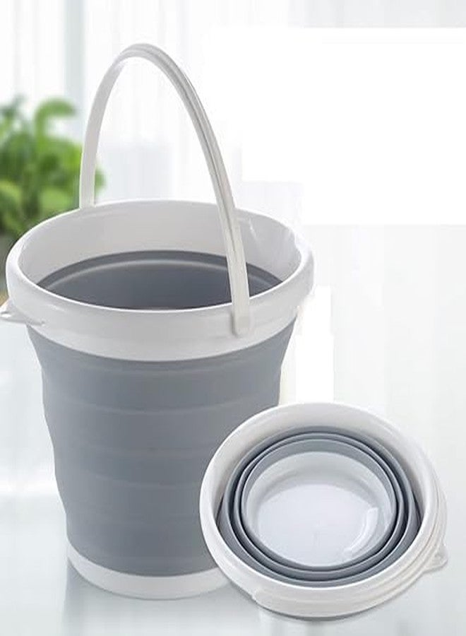 JAMBUVANTI 10L Silicone Bucket Portable Space Saving Large Water Bucket with Carry Handle for Water Camping Fishing Travelling & Household Multicolor - Image 1